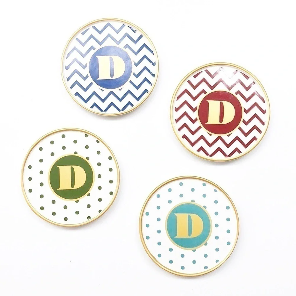 Target Monogram Letter D decorative coasters - set of 4